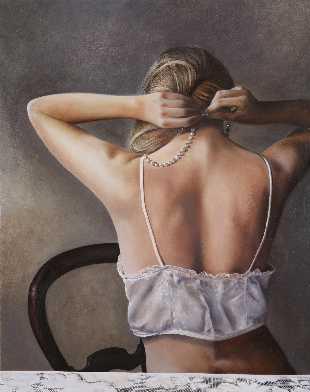 Ginny Page 2009 - Girl with Pearls Oil - on Canvas 45x52cm